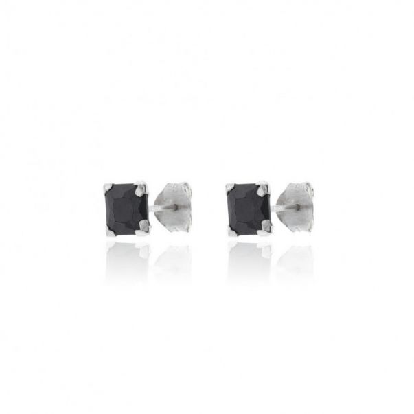 Pendientes Cuadrados Negro Garra