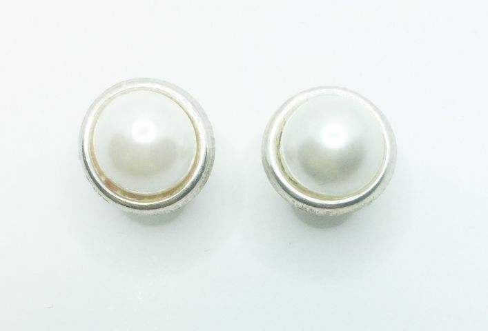 Pendientes Media Bola Cerco Plata
