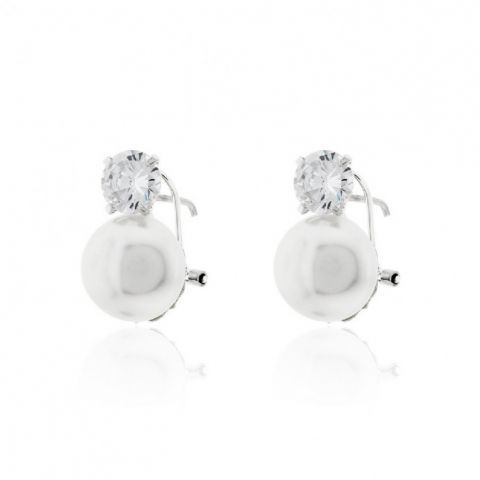 Pendiente Perla Omega Cz