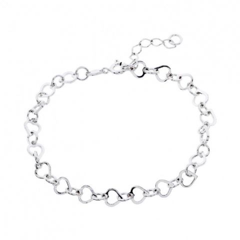 Pulsera Plata Corazones