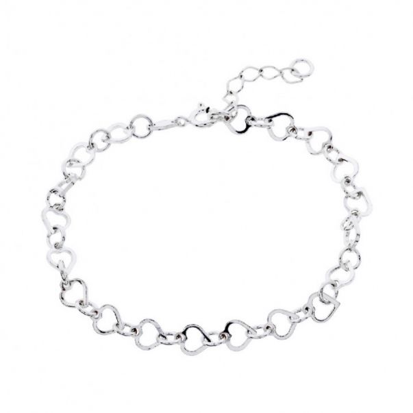 Pulsera Plata Corazones