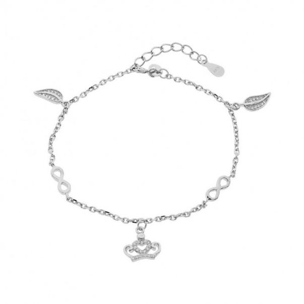 Pulsera Plumas-Corona -Infinito