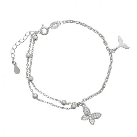 Pulsera Doble Mariposa y...