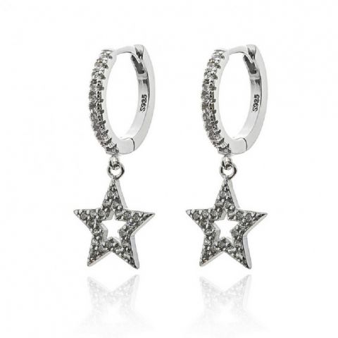 Aros Estrella Circonita Blanca