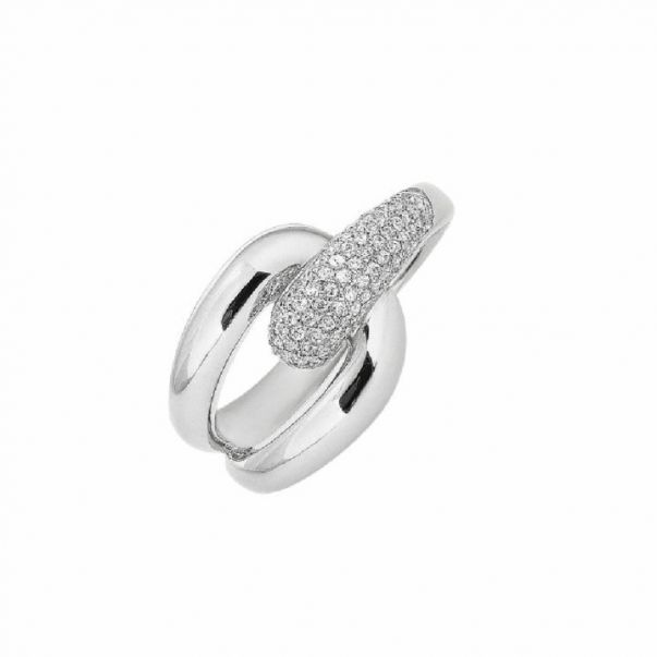 Anillo Liso y Circonitas