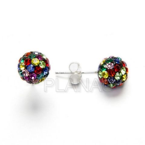 Pendientes de Bola Multicolor
