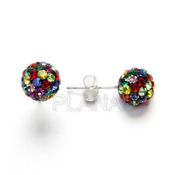 Pendientes de Bola Multicolor