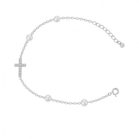Pulsera Cruz Perla