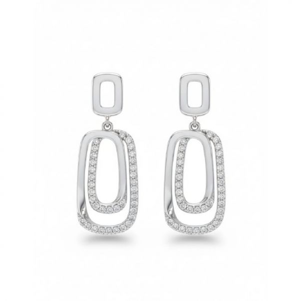 Pendientes Plata Circonitas Largos