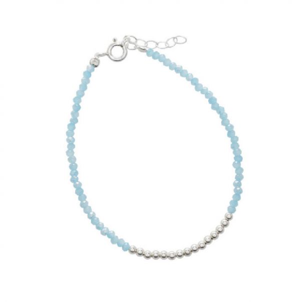 Pulsera Celeste Plata